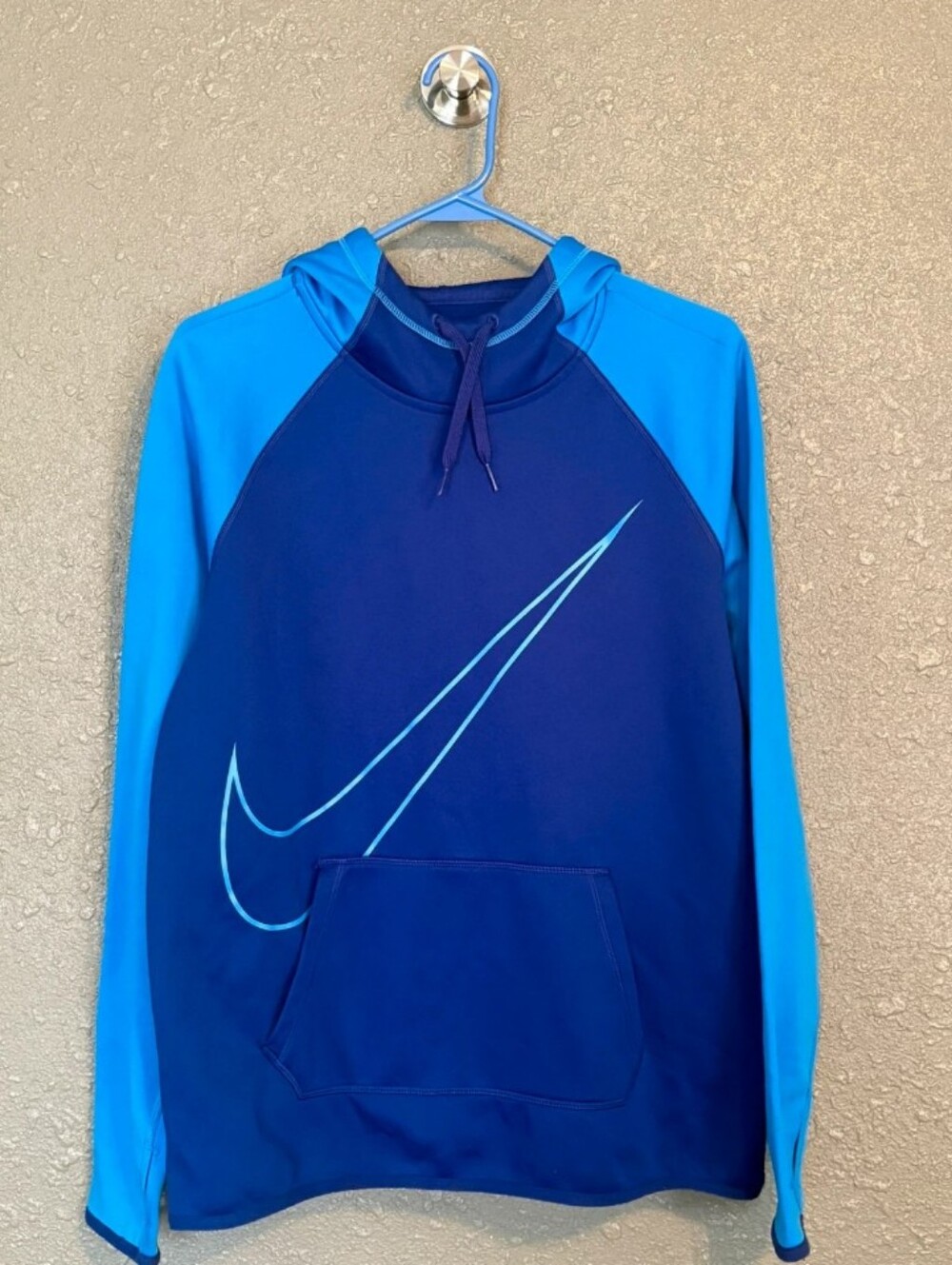 Nike Blue Two-Tone Swoosh Pullover Hoodie
